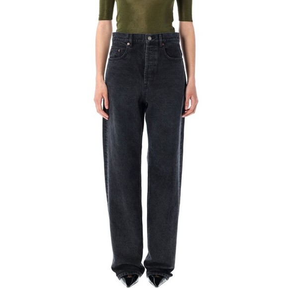 Saint Laurent Saint Laurent Black Carrot-Fit jeans with a washed effect main image 0